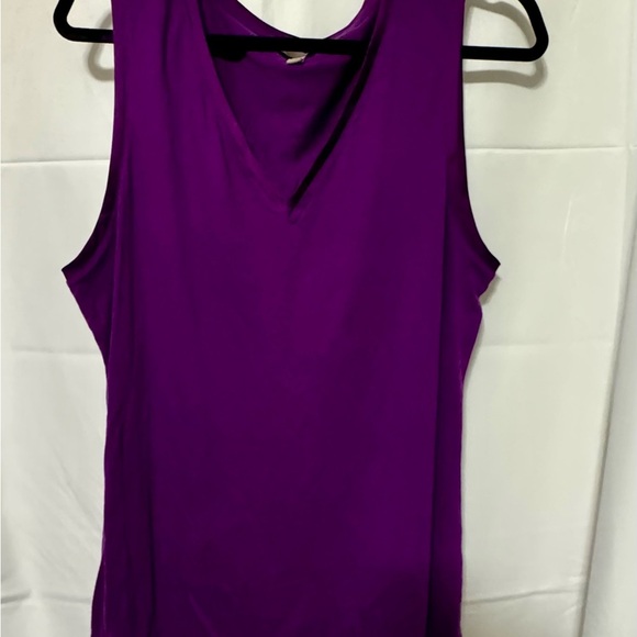 Banana Republic Purple Shell Blouse With Satin Trim In XL - Picture 2 of 7